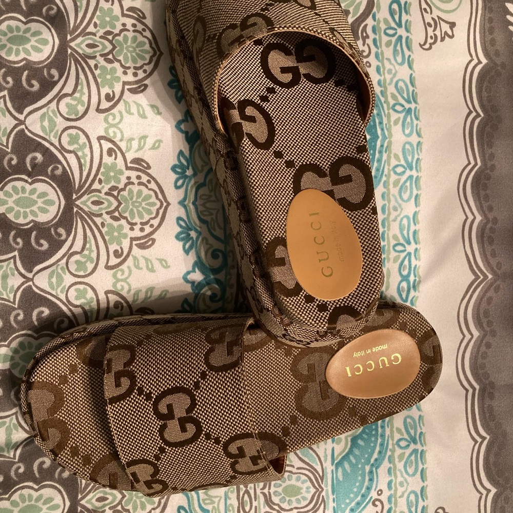 Gucci Brown Slide Sandals